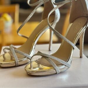 Jewel Badgley Mischka Gold Stiletto Heels